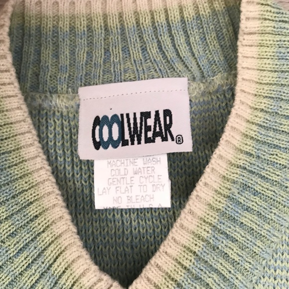 Vintage 90s Green Girl’s Knit Sweater Vest, Small, Back To School, Clueless Vest - Picture 4 of 7